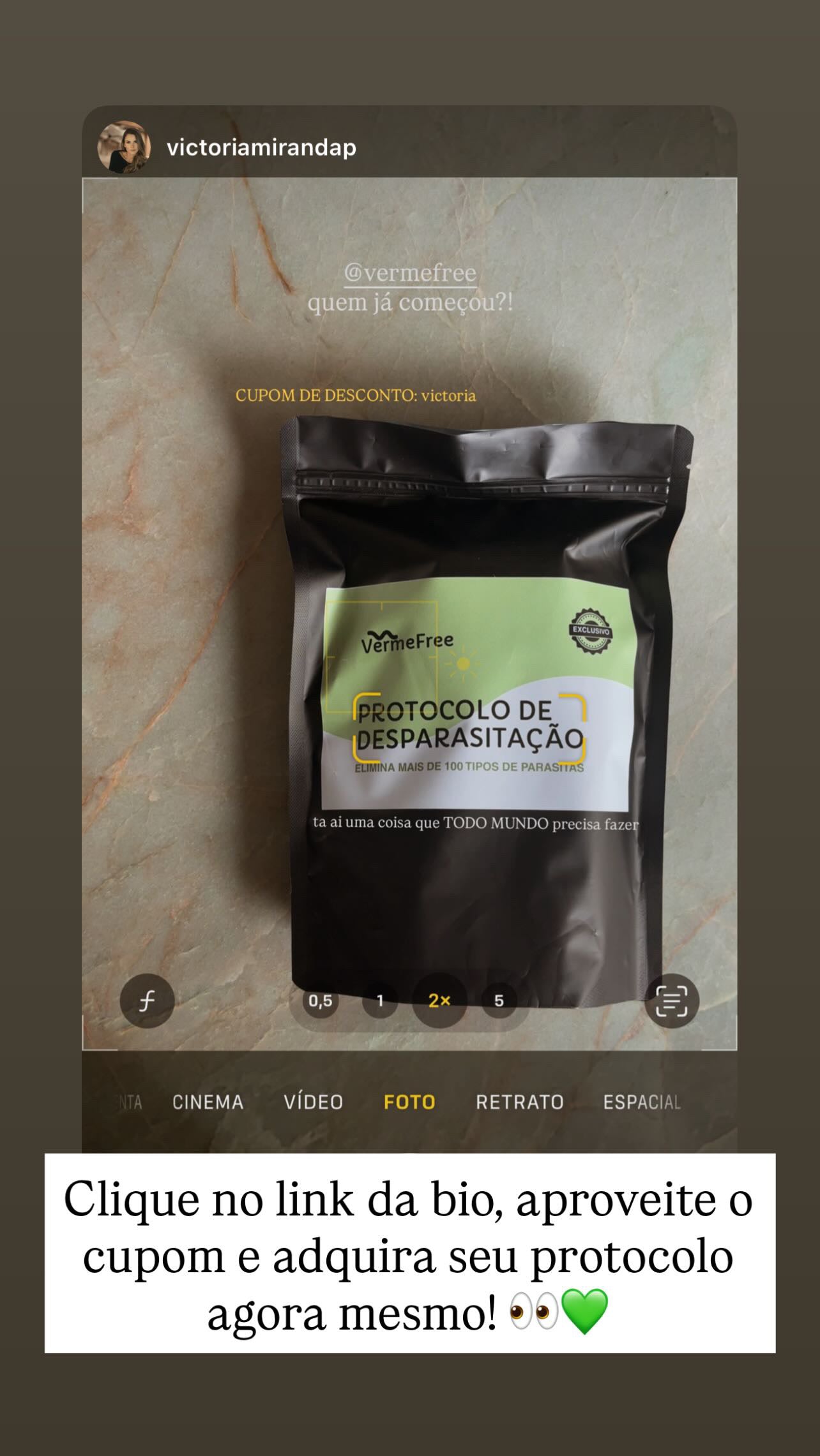 Cliente VermeFree compartilhando o protocolo