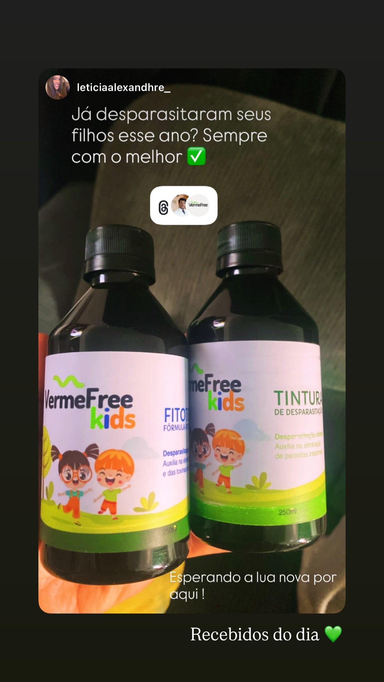 Cliente VermeFree compartilhando o protocolo